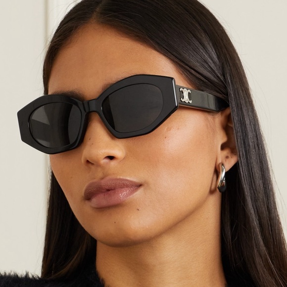 NEW Celine Triomphe cat eye sunglasses, black, with case - Picture 1 of 6